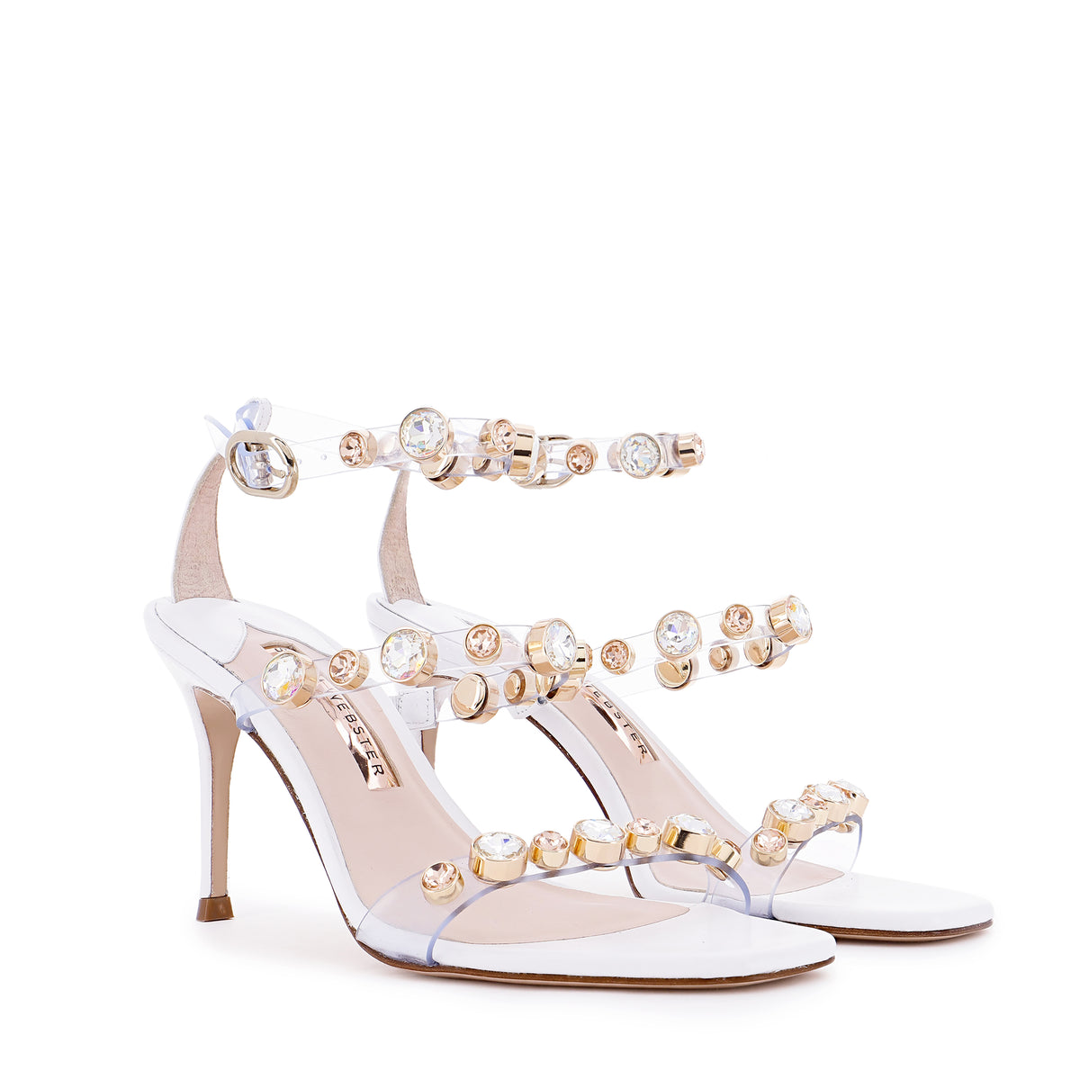 Rosalind Gem Mid Sandal in White