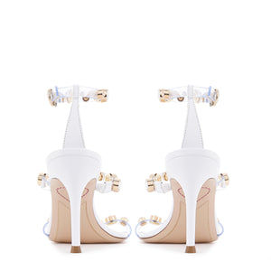 Rosalind Gem Mid Sandal in White