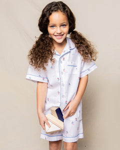 Kid's Twill Pajama Short Set in Bateau