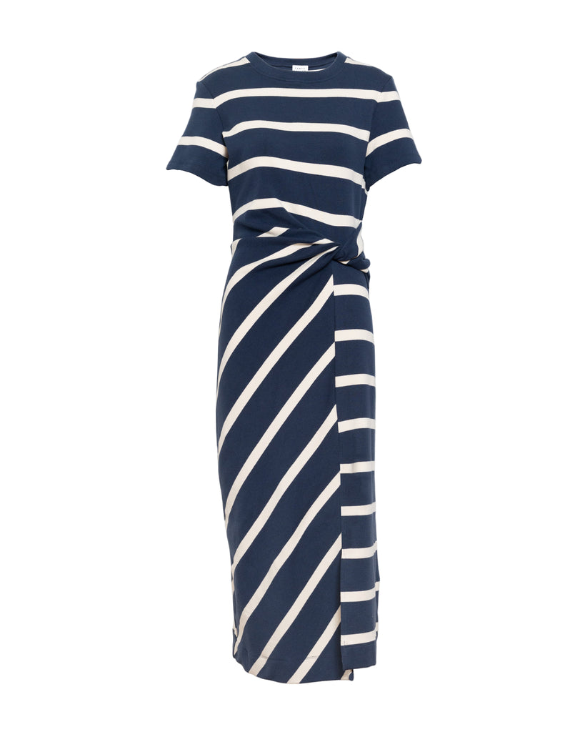 blue and cream striped dress Tanya Taylor | Brindy Dress | Maritime Blue/cream Wide Stripe