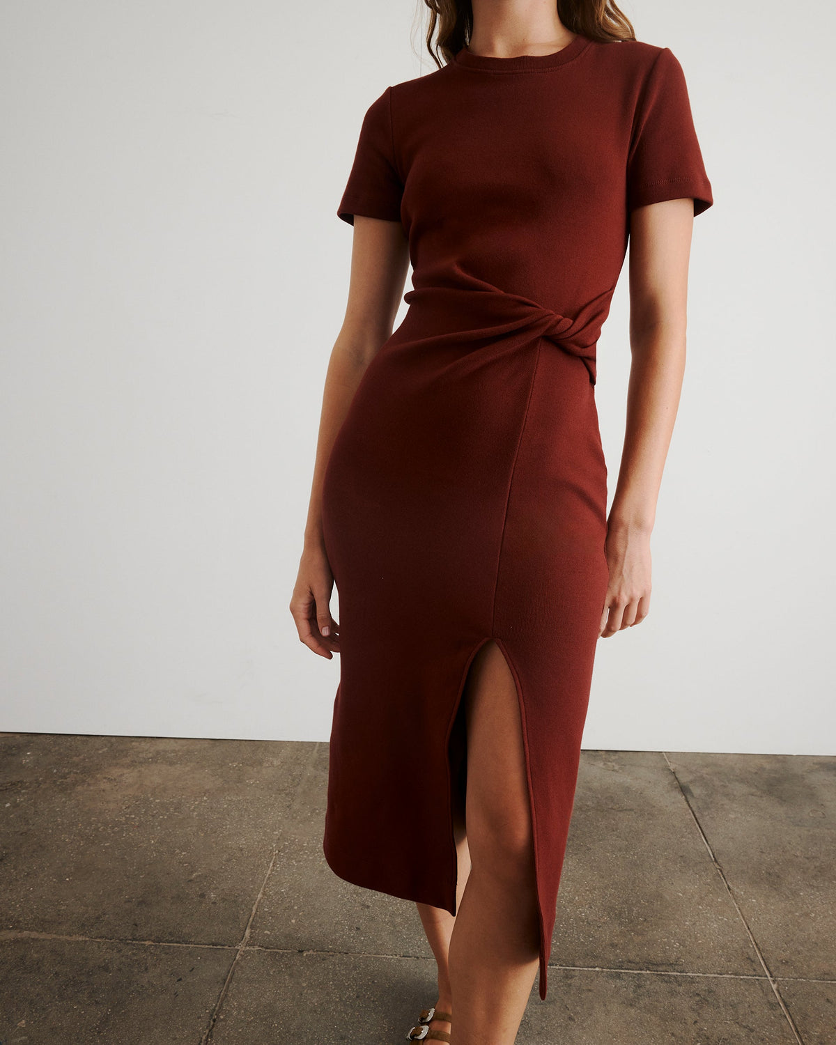 Short Sleeve Cody Dress in Raisin