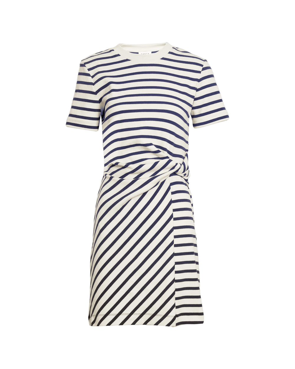 Short Striped Cody Dress in Cream/Classic Navy Multi