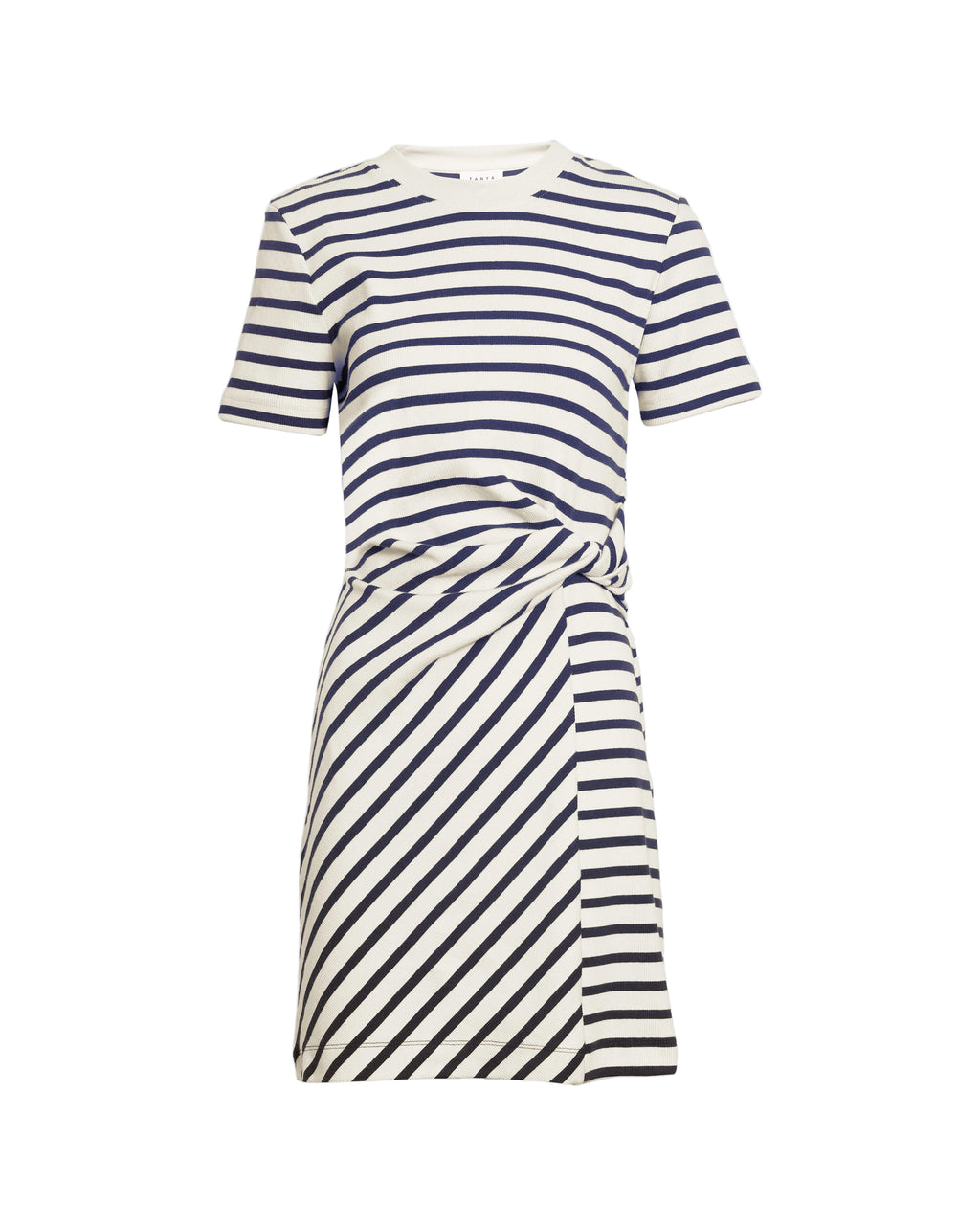 Short Striped Cody Dress in Cream/Classic Navy Multi
