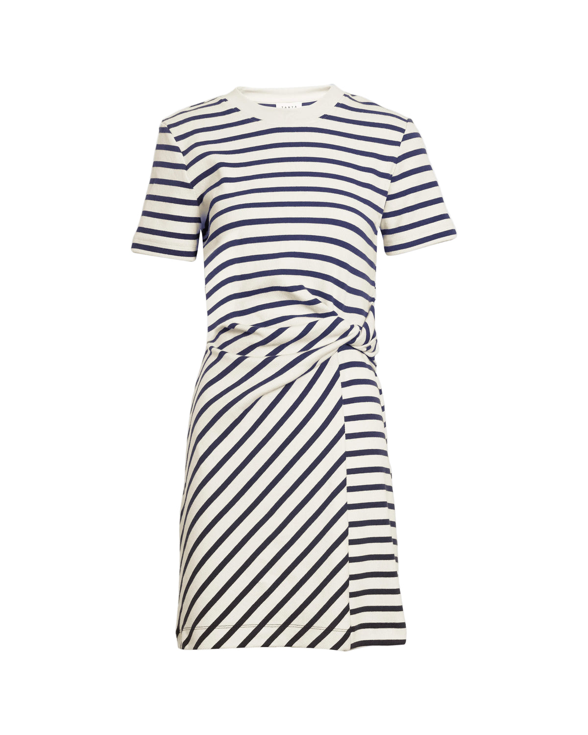 Short Striped Cody Dress in Cream/Classic Navy Multi