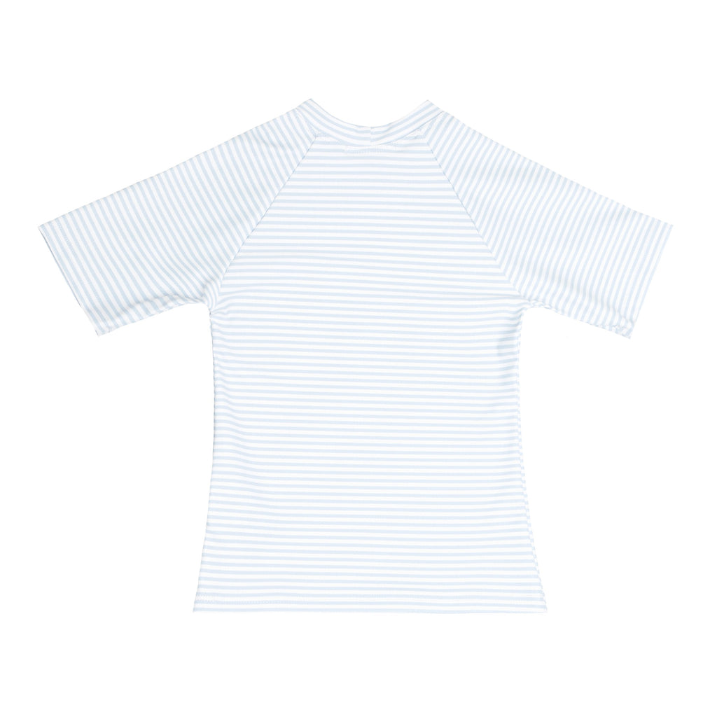 Unisex Short-Sleeve Rashguard in Powder Blue Stripe