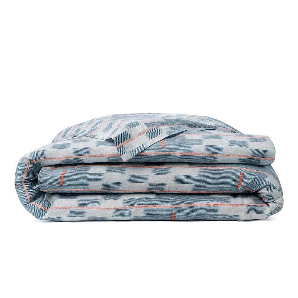 Chambray Lattice Baule Linen Duvet Cover King