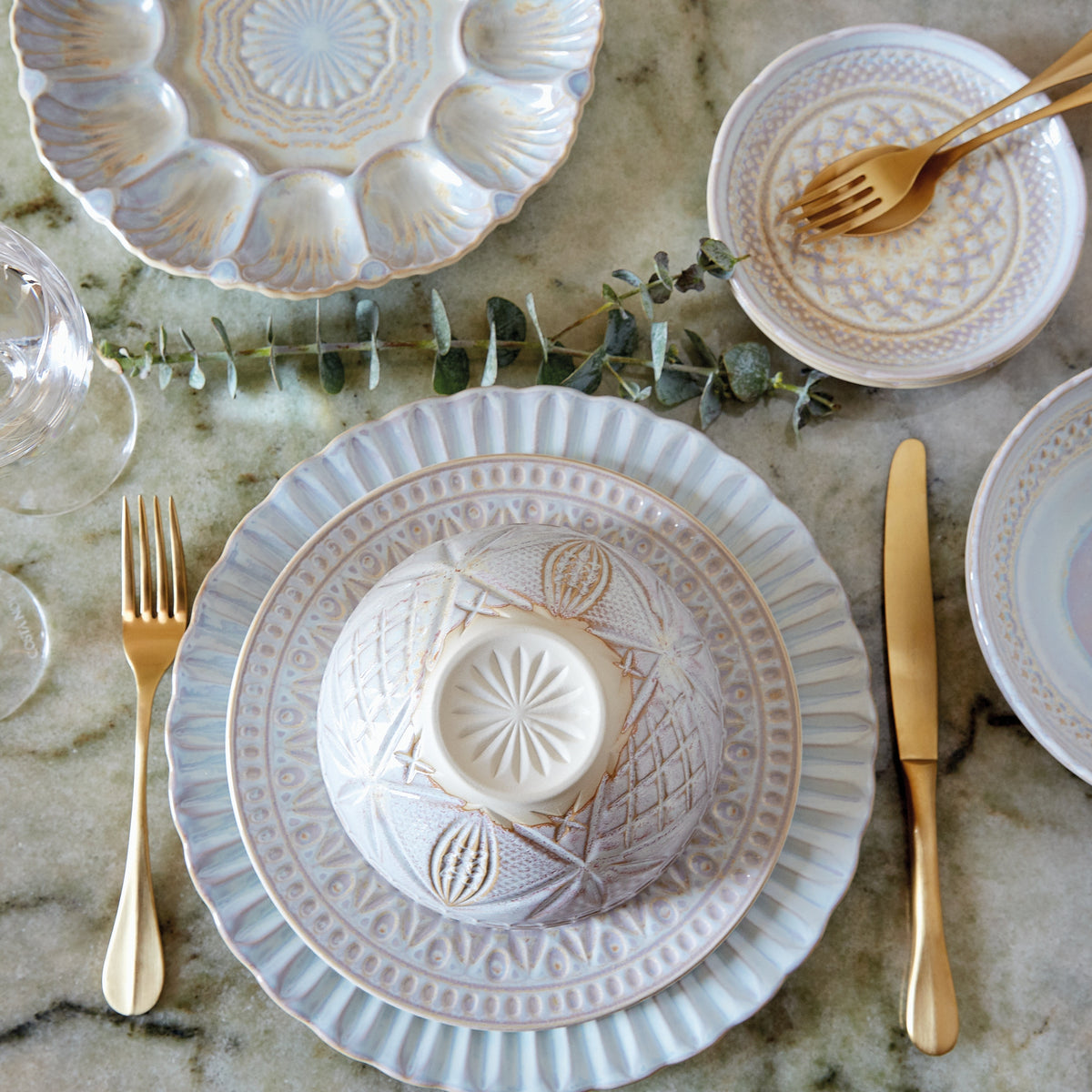 Cristal Collection Bread Plates in Nacar, Set of 6