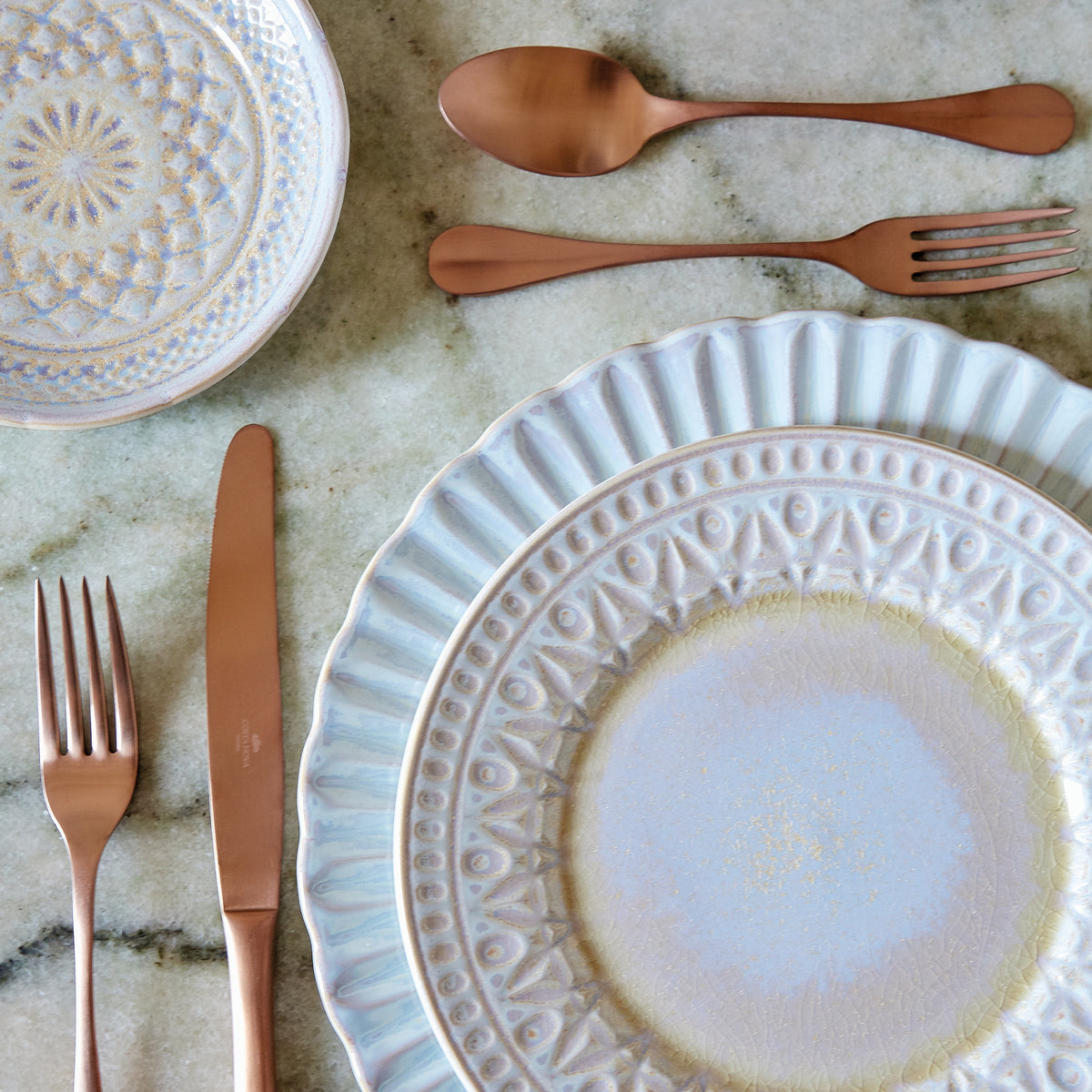 Cristal Collection Salad Plates in Nacar, Set of 6
