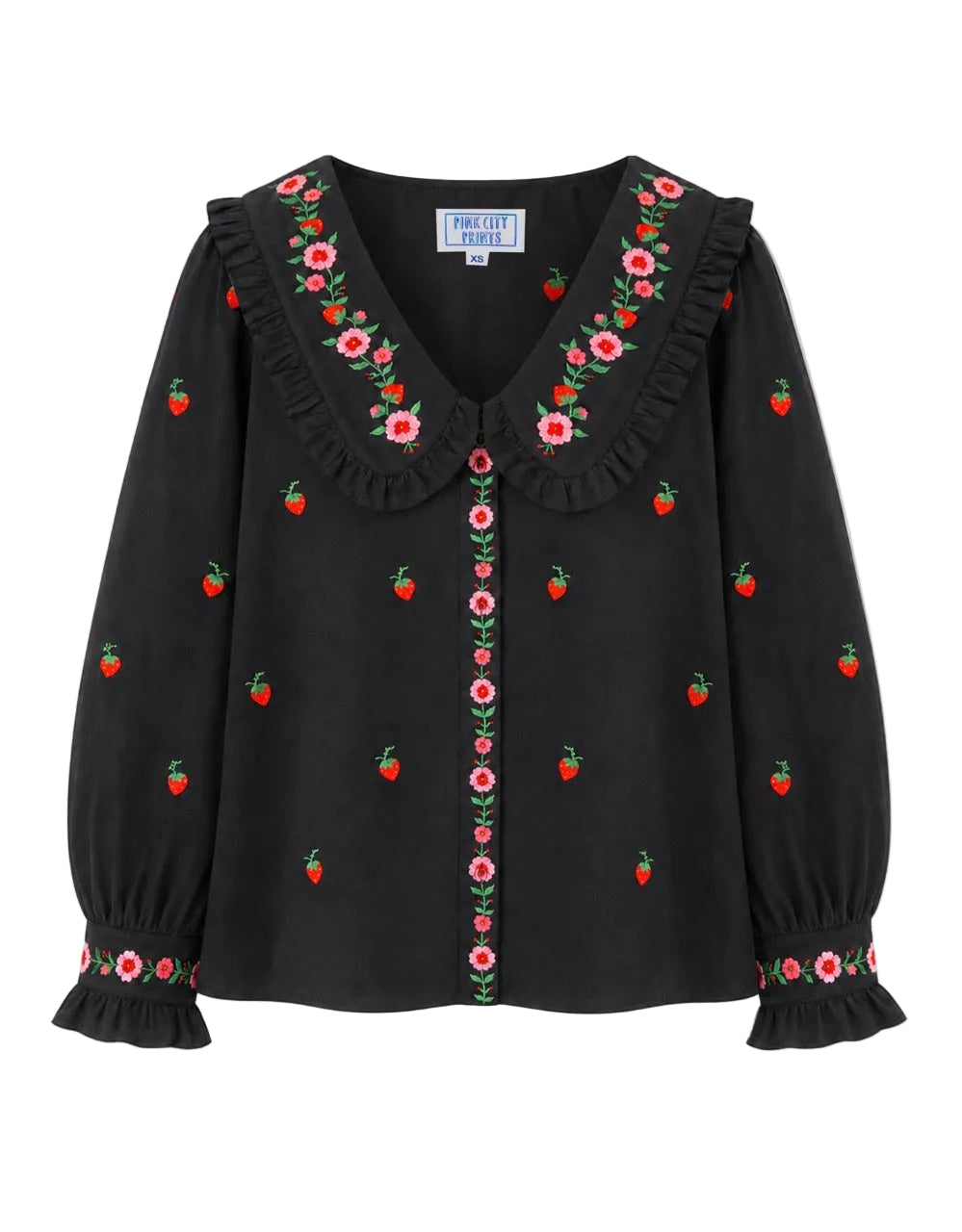 Strawberry Embroidery Esme Blouse