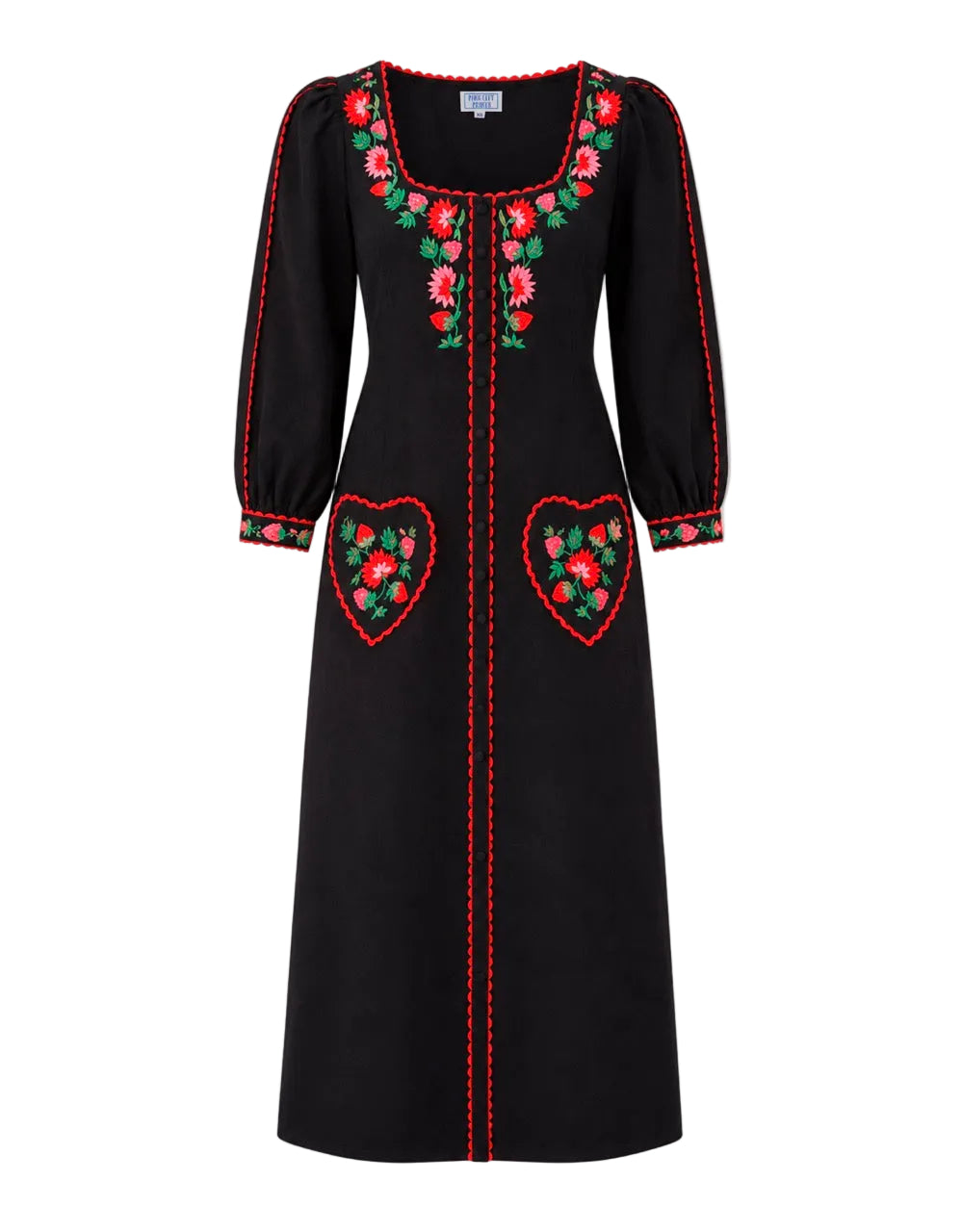 Strawberry Embroidery Olivia Dress