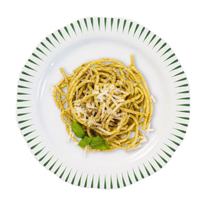 Sitio Stripe Dinner Plate in Basil