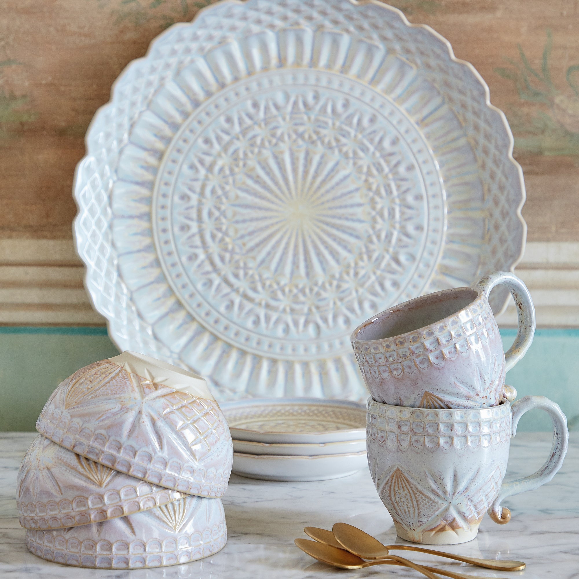 Cristal Collection Fruit Bowls in Nacar, Set of 6