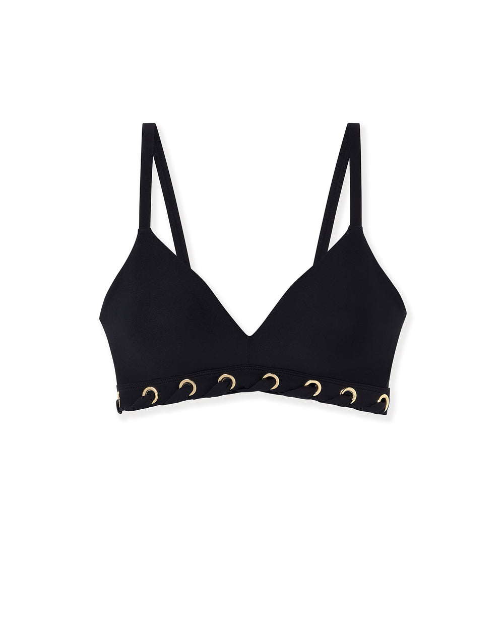 DreamLift Push-Up Grommet Bikini Top in Navy