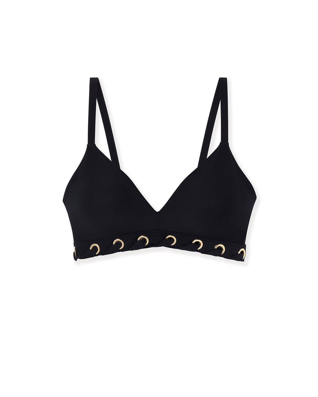 DreamLift Push-Up Grommet Bikini Top in Navy