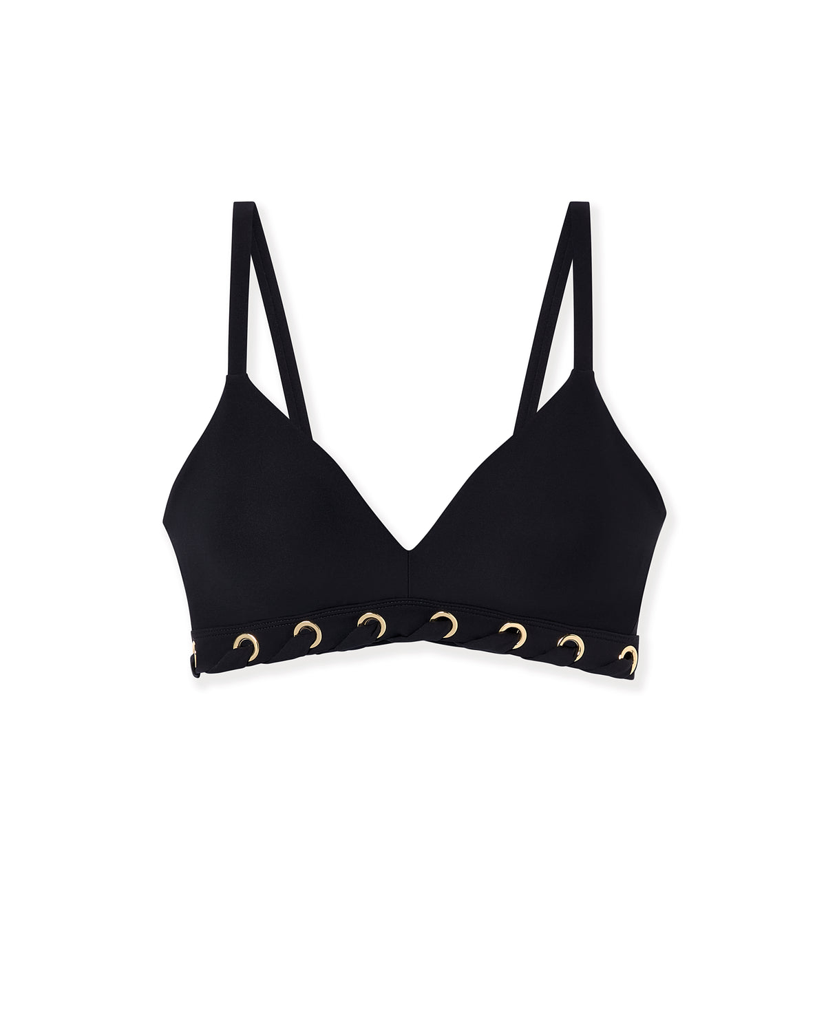 DreamLift Push-Up Grommet Bikini Top in Navy