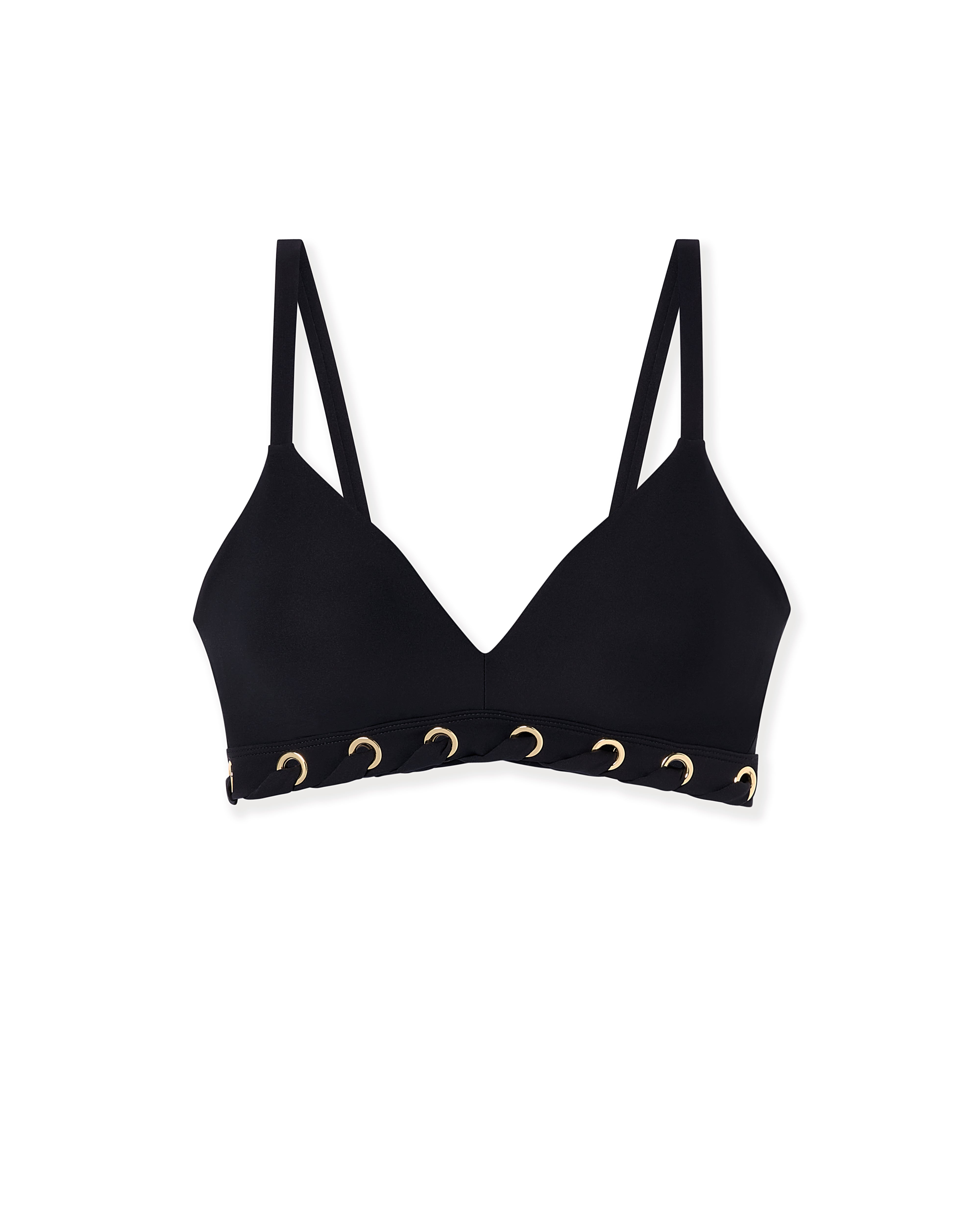 DreamLift Push-Up Grommet Bikini Top in Navy