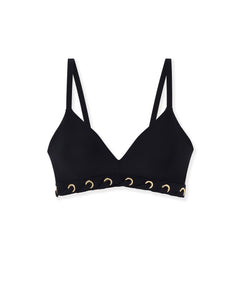 DreamLift Push-Up Grommet Bikini Top in Navy