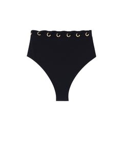 DreamSculpt High Rise Grommet Bikini Bottom in Navy