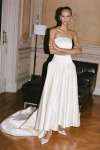 Duchesse Satin Drop Waist Gown | STYLE 093