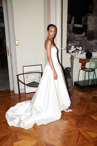 Duchesse Satin Drop Waist Gown | STYLE 093