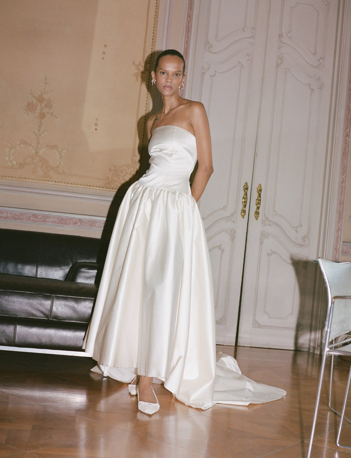 Duchesse Satin Drop Waist Gown | STYLE 093