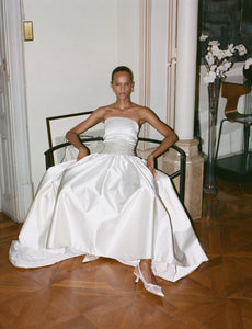 Duchesse Satin Drop Waist Gown | STYLE 093
