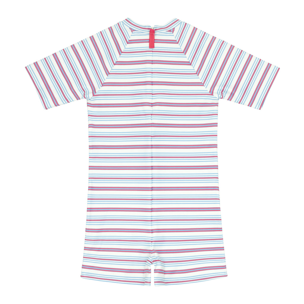 Unisex Vintage Stripe Short Sleeve Rashguard One Piece