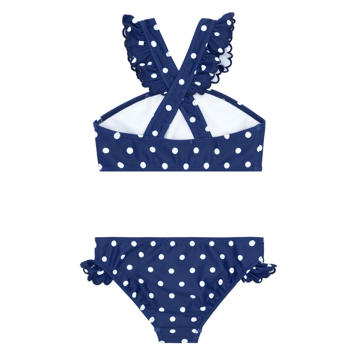 Girls Atlantic Dot V-Neck Crossover Bikini
