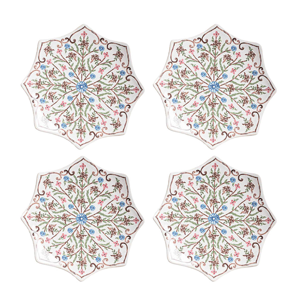 Villa Seville Scalloped Side/Cocktail Plate in Chambray, Set of 4