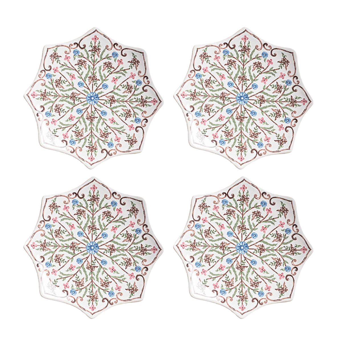 Villa Seville Scalloped Side/Cocktail Plate in Chambray, Set of 4