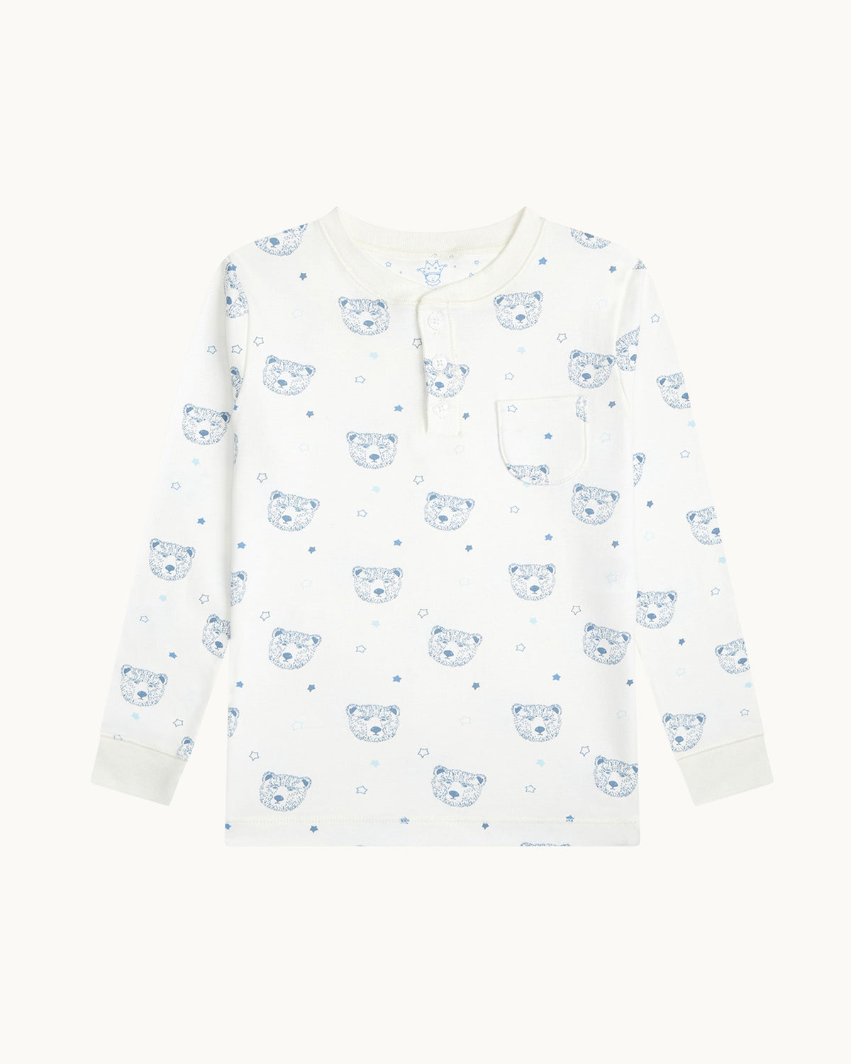 Bear Print Pajama in Child Blue