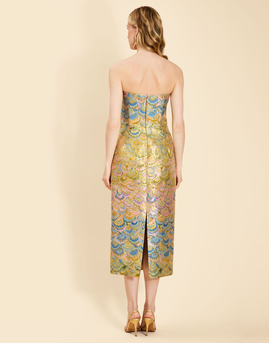 Sabrina Midi Dress in Gilded Marble