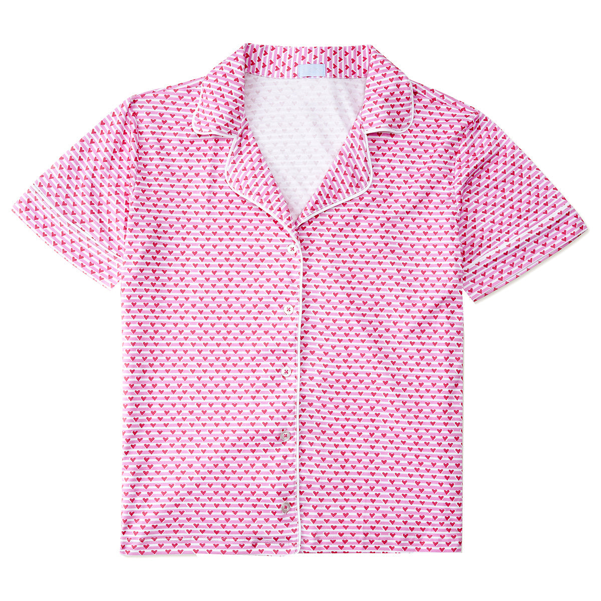 Joy Street Pink Heart Stripe Women's Short Pajama Set