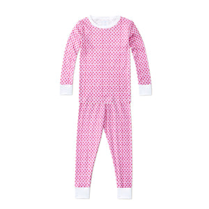 Sailor Hearts Two Piece Kids Pajamas in Posie Pink