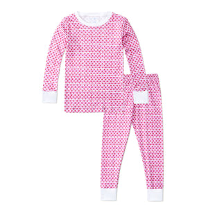 Sailor Hearts Two Piece Kids Pajamas in Posie Pink