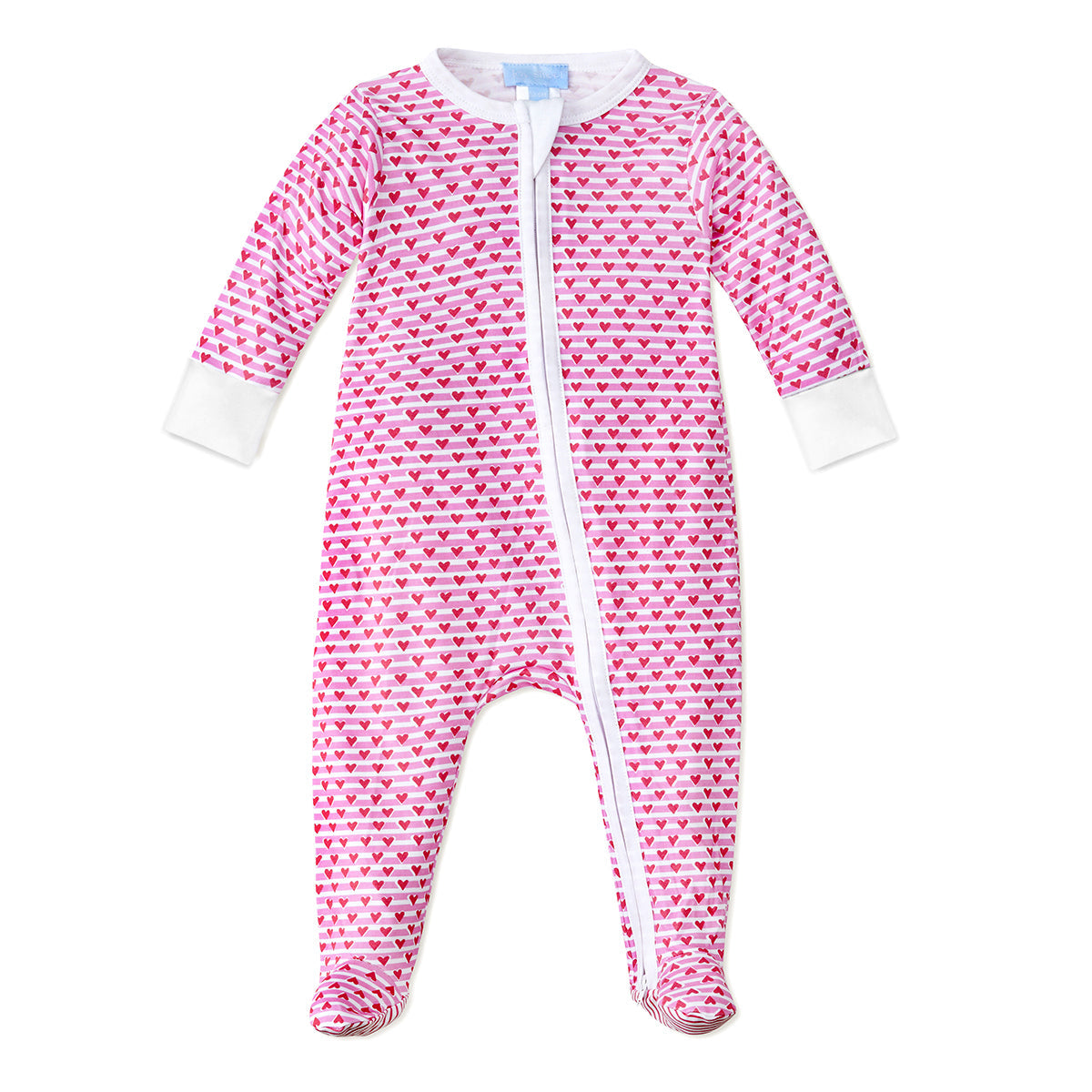 Joy Street Pink Heart Zip Baby Onesie