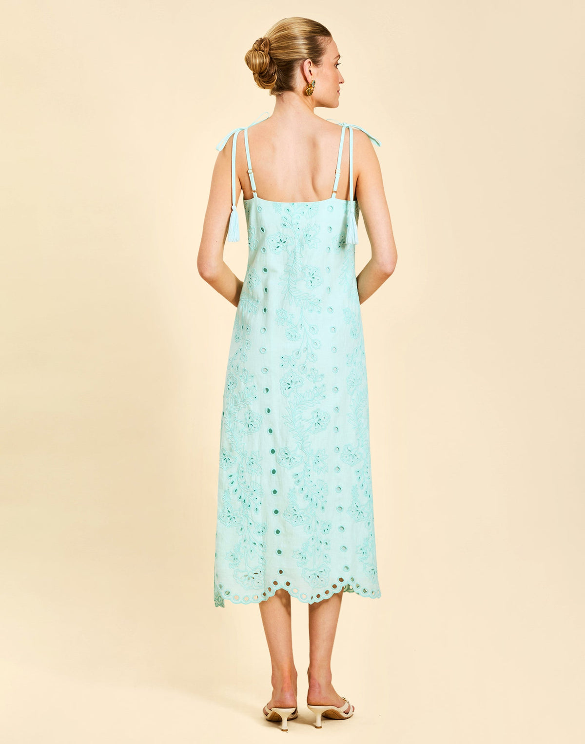 Salvador Tassel Midi Dress in Tidal Blue