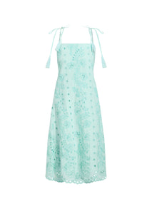 Salvador Tassel Midi Dress in Tidal Blue