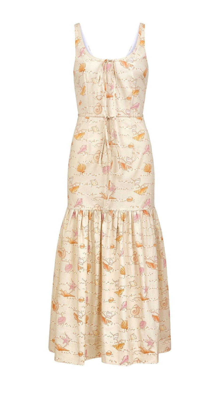 Double Drawstring Dress in Warm Shell