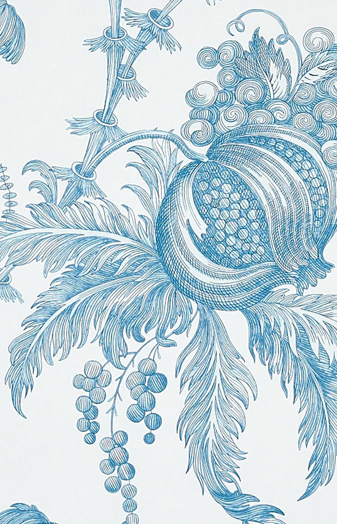 San Cristobal Toile Wallpaper in Peacock