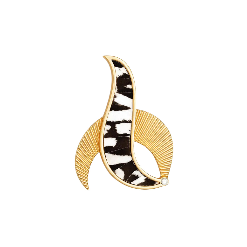 Sandy Point Brooch in White & Black