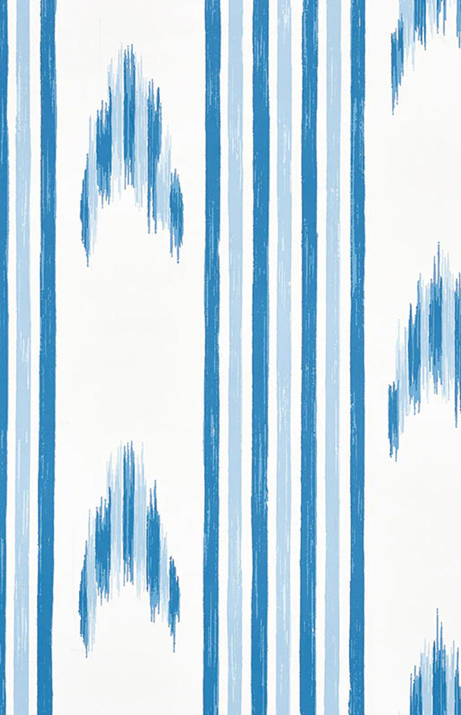 Santa Barbara Ikat Wallpaper in Indigo
