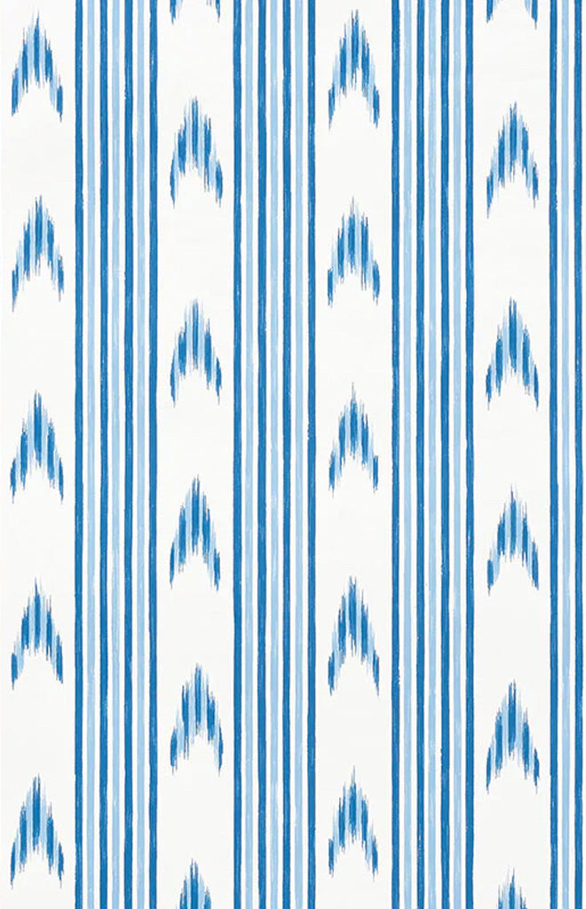 Santa Barbara Ikat Wallpaper in Indigo