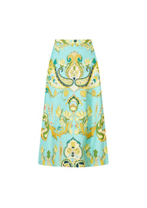 Santiago Convertible Midi Skirt in Paisley Zebra