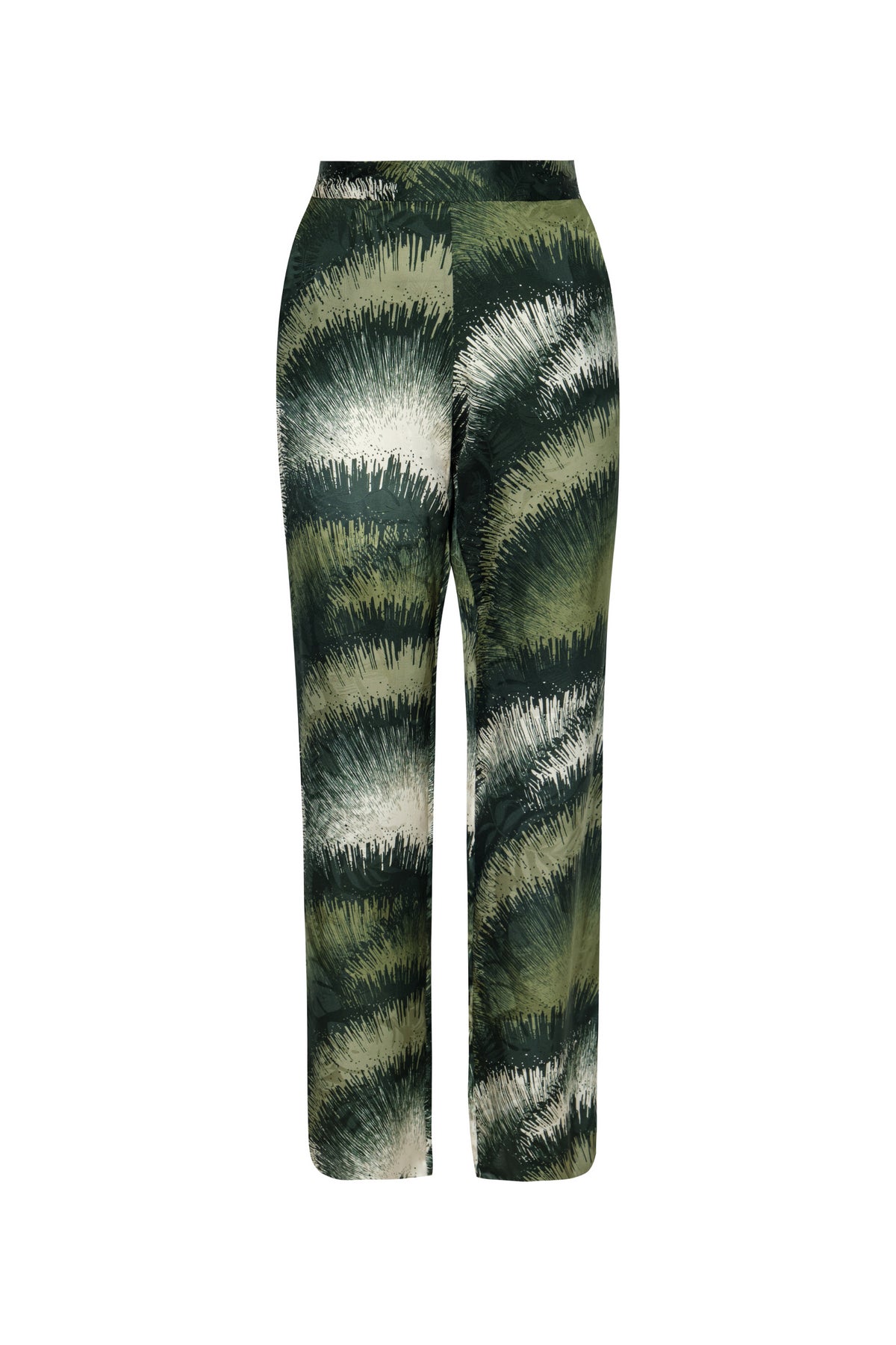 Santo Tomás Silk Jacquard Pants in Green Brushed