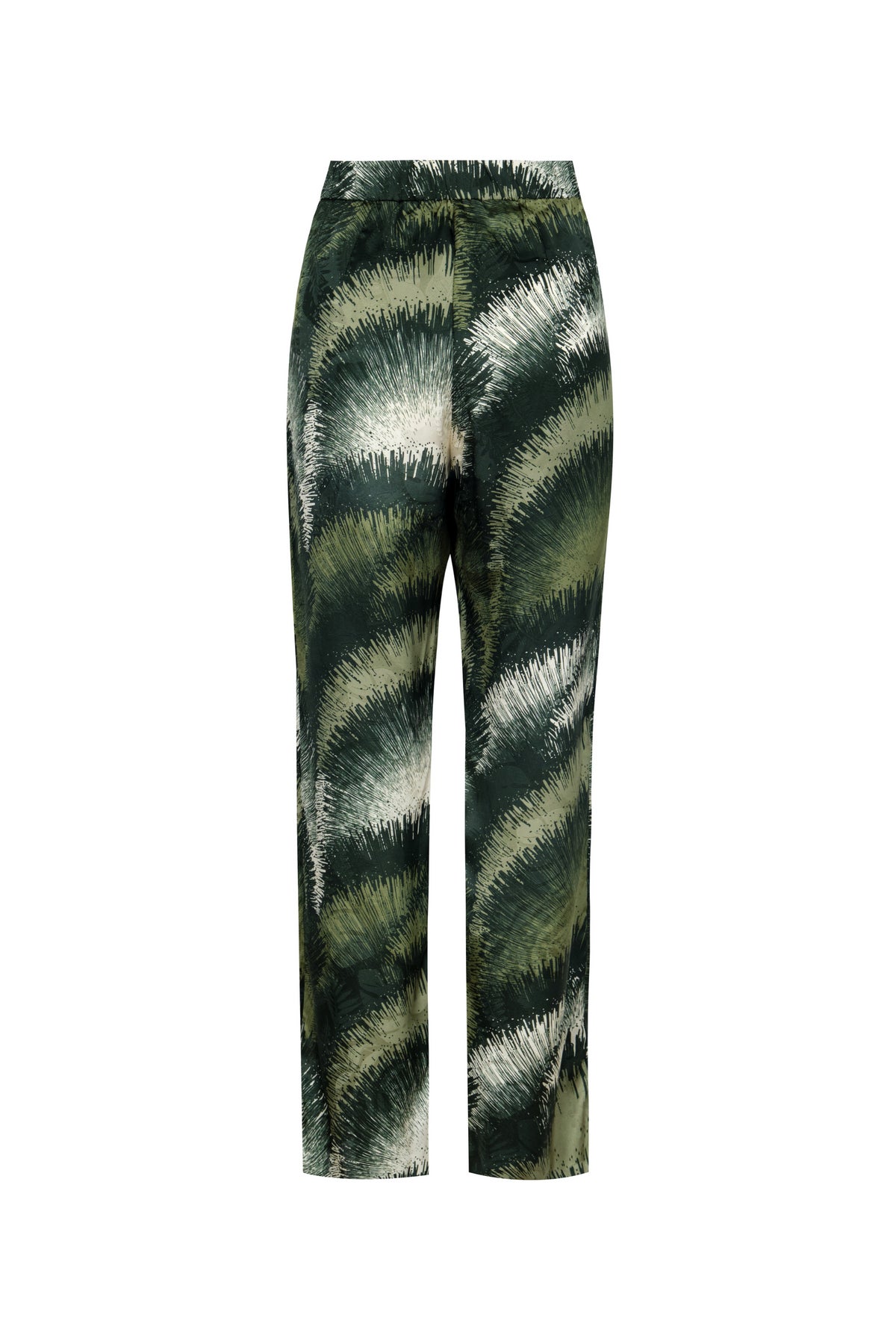 Santo Tomás Silk Jacquard Pants in Green Brushed