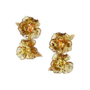 Sapphire Petunia Drop Earrings