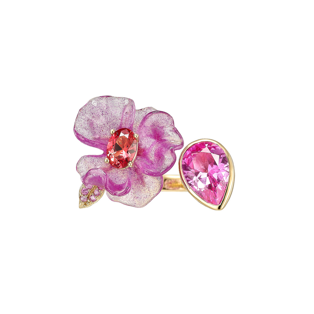 Sapphire Potato Petunia Ring