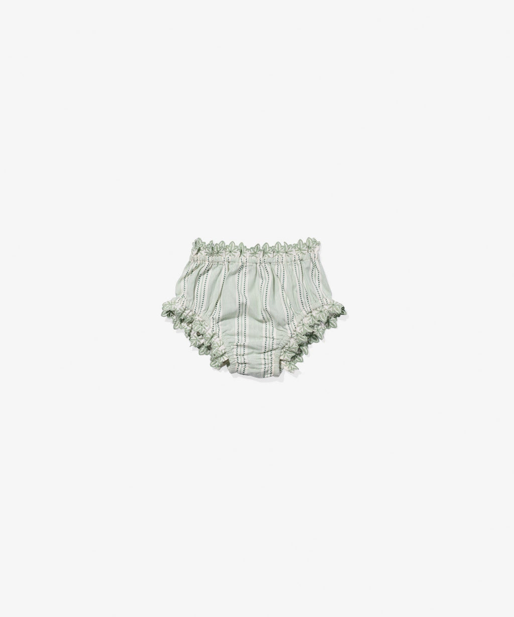 Sara Baby Dress in Sage Chevron Stripe