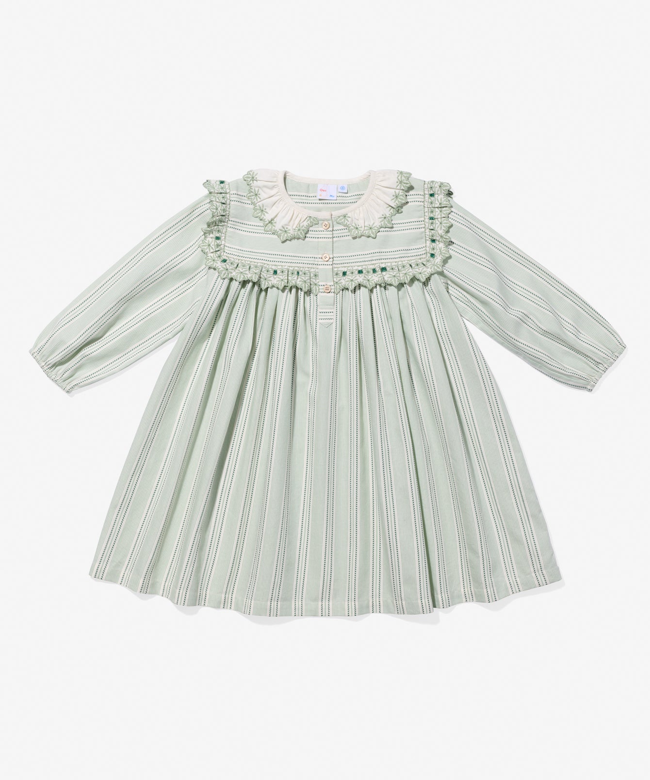 Sara Dress in Sage Chevron Stripe